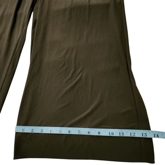 Nina Leonard Jumpsuit For Women Size Medium Wide Leg Olive Green Color With Zip - Picture 11 of 15